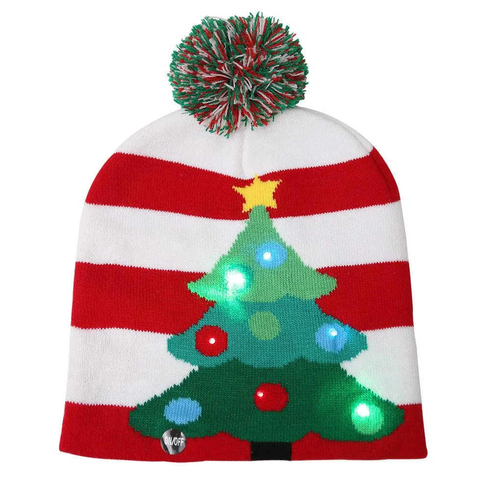 Christmas hat LED knitted hat with lights