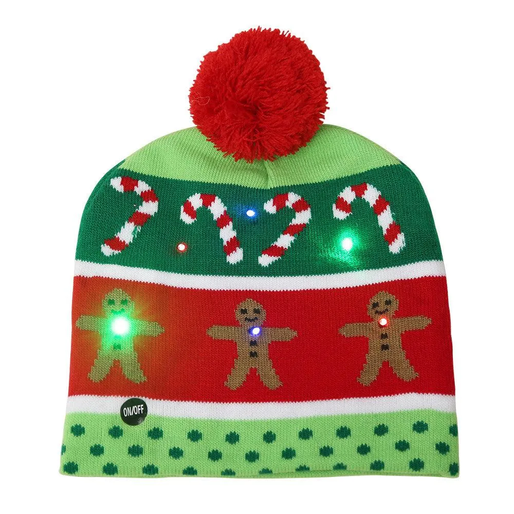 Christmas hat LED knitted hat with lights