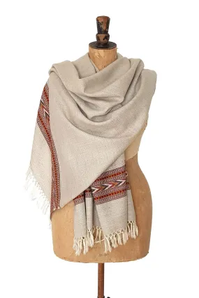 Cream Kulla Handwoven Scarf