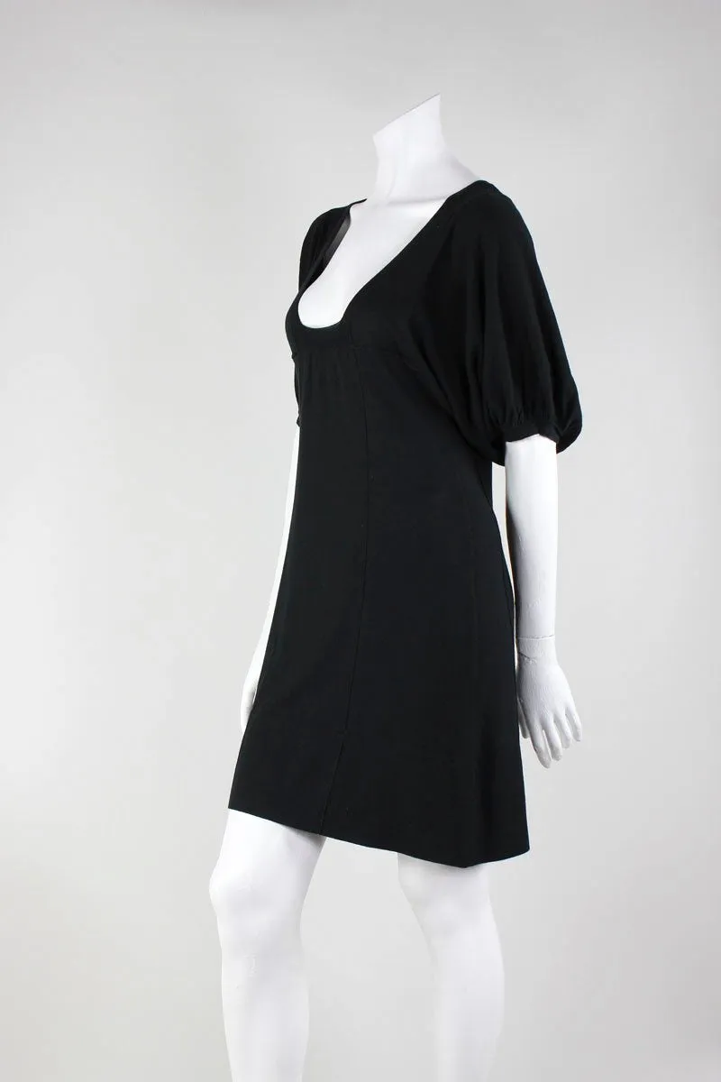 Emma Posh Scoop Neck 3/4 Length Sleeve To The Knee Knit Dress