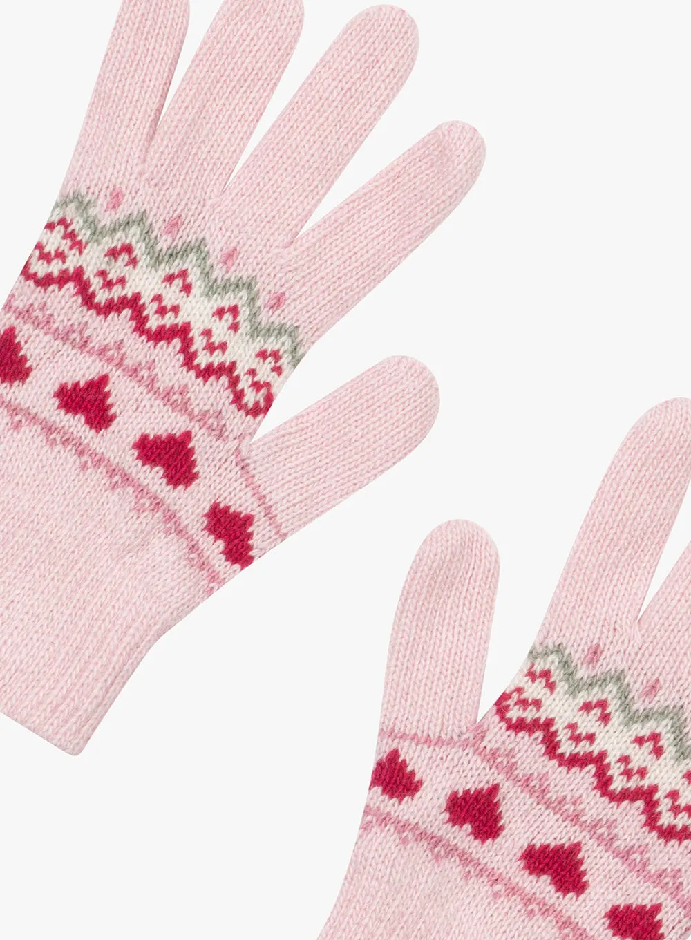 Fair Isle Gloves in Pink