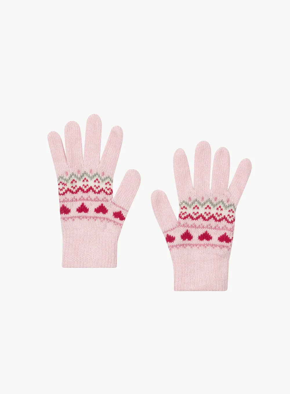 Fair Isle Gloves in Pink