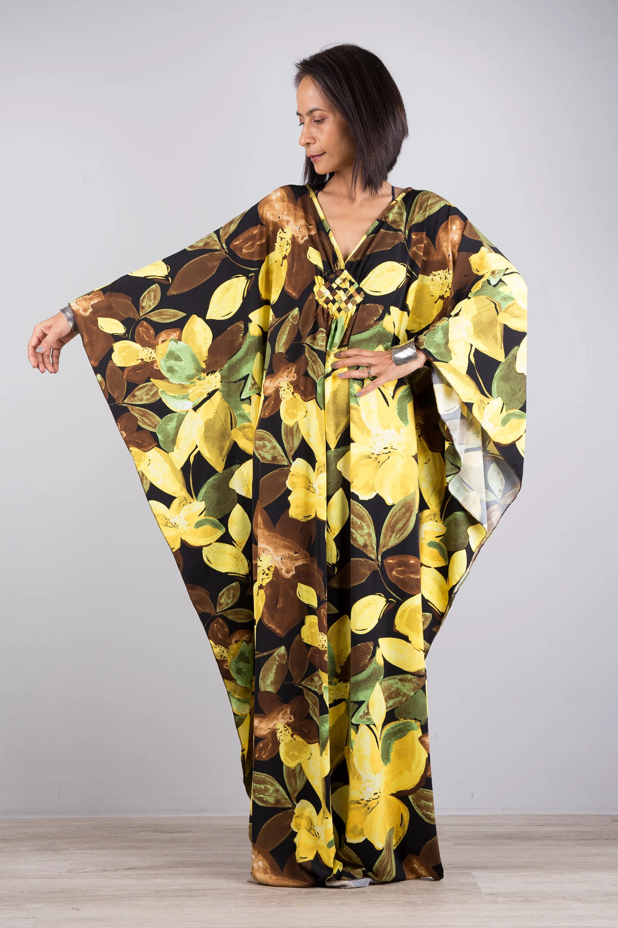 Floral Kaftan Maxi Dress