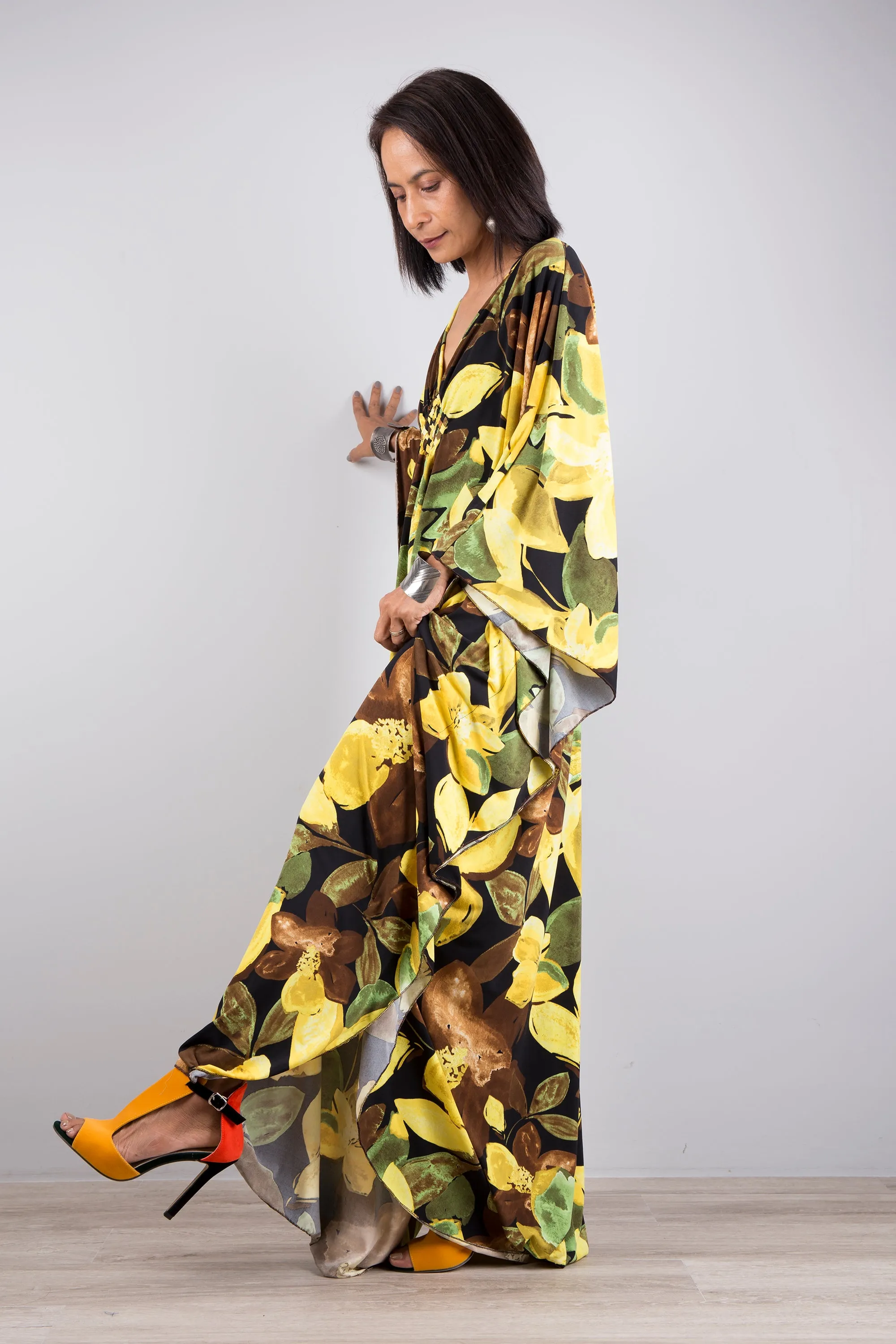 Floral Kaftan Maxi Dress