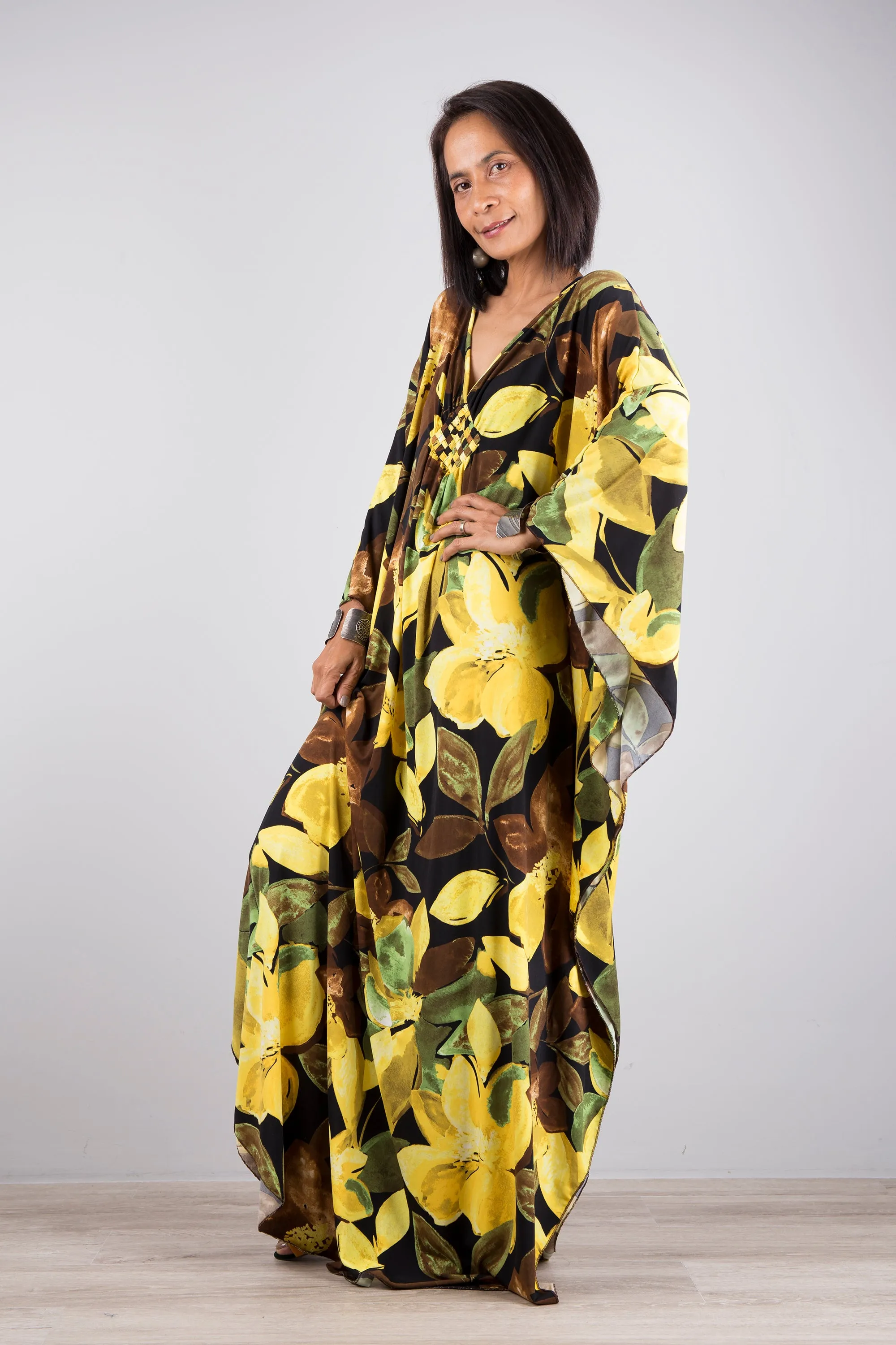 Floral Kaftan Maxi Dress