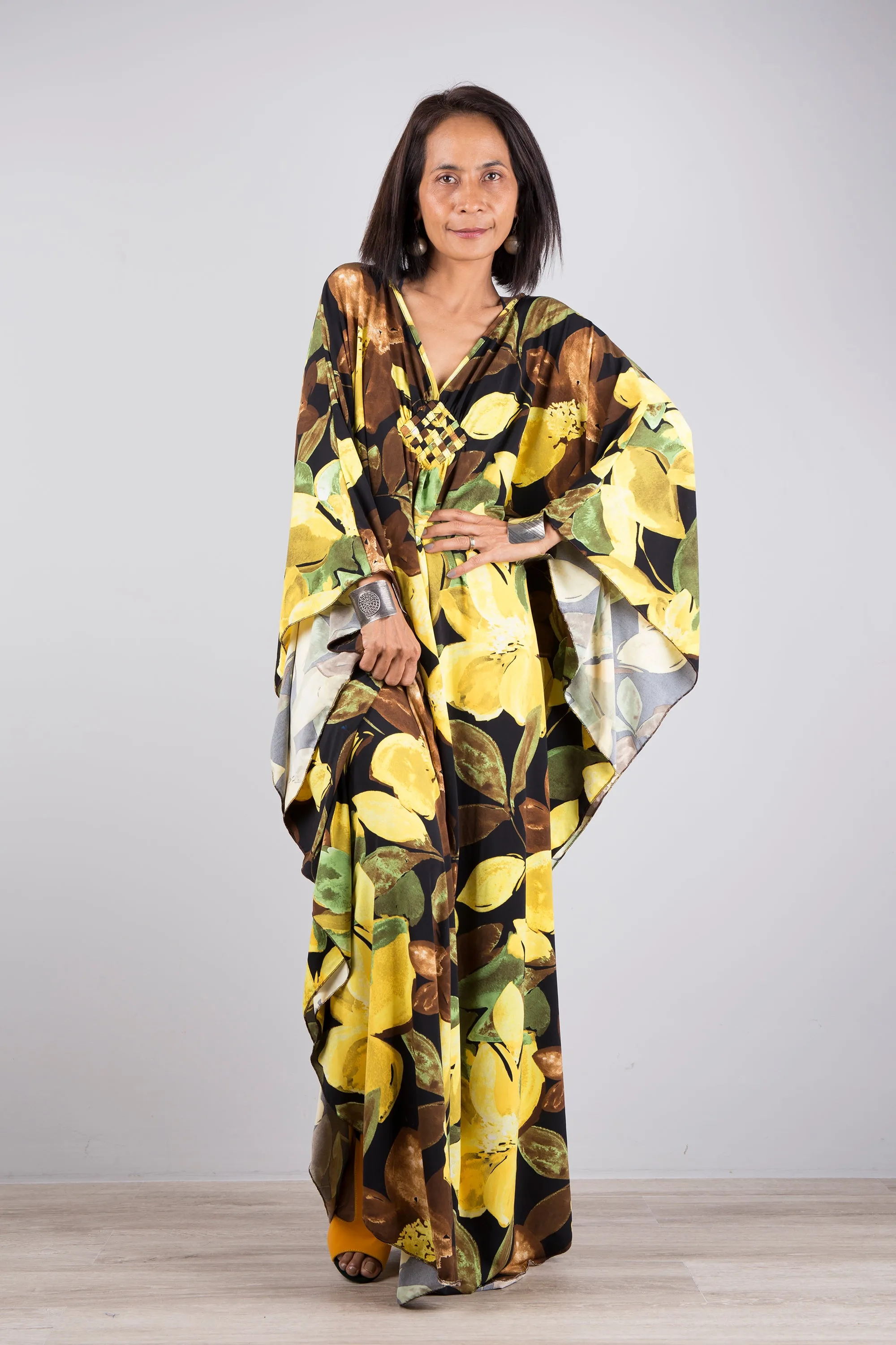 Floral Kaftan Maxi Dress