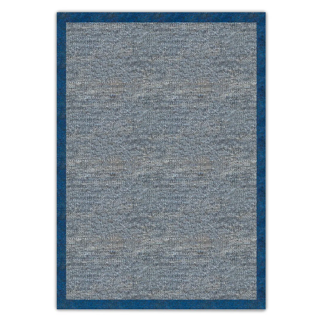 Grey with navy blue border kilim