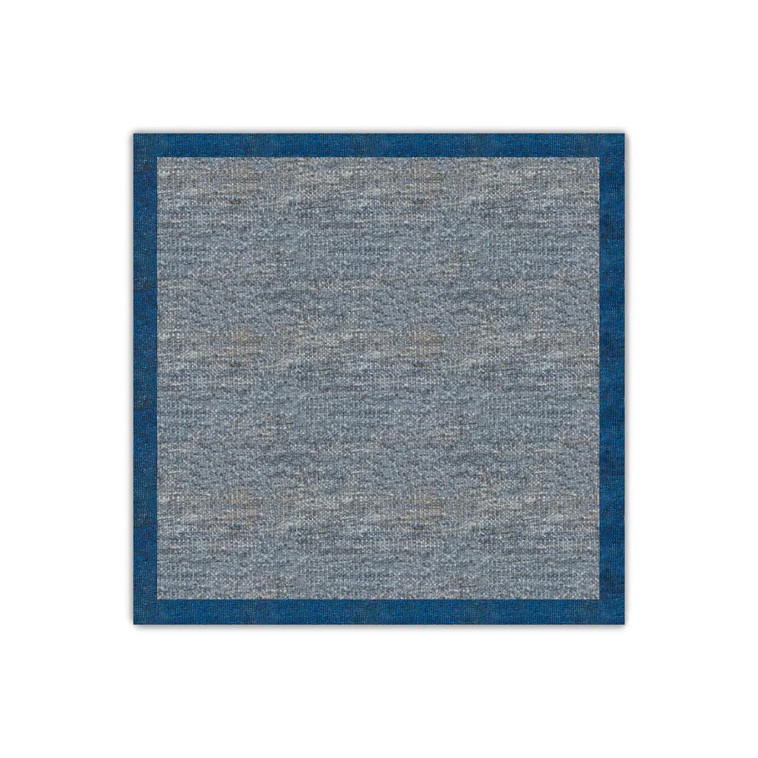 Grey with navy blue border kilim