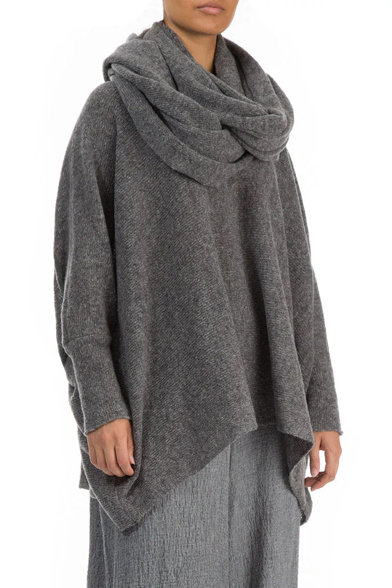 Grey Wool Infinity Scarf