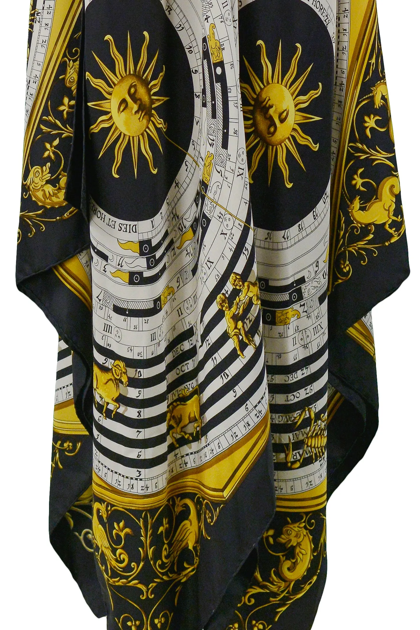 HERMES GOLD ZODIAC PRINT SCARF DRESS