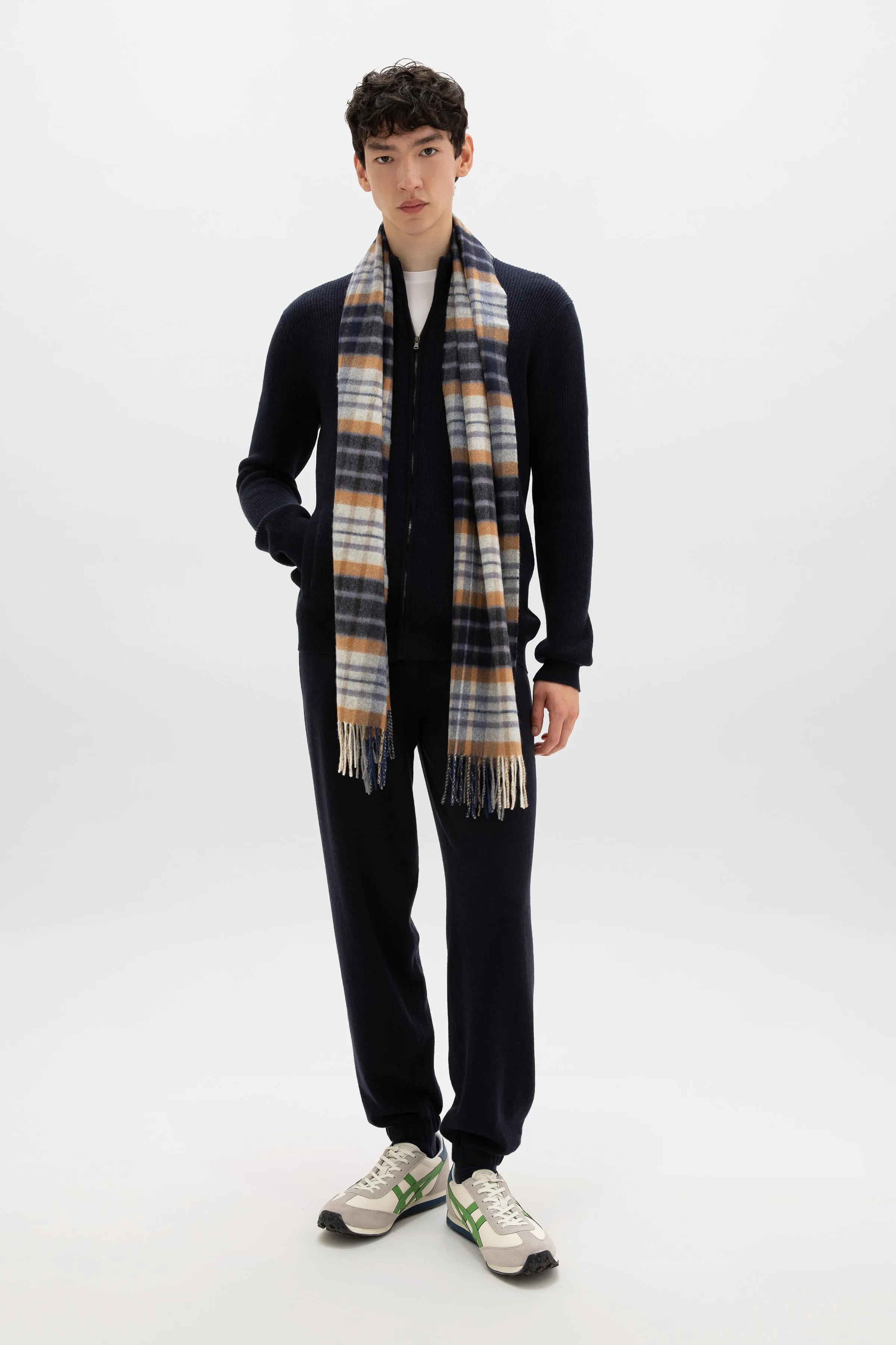 House Check Wide Cashmere Scarf