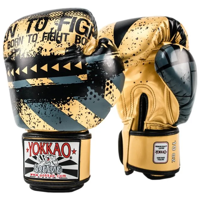 HUSTLE GOLD/BLACK MUAY THAI GLOVES