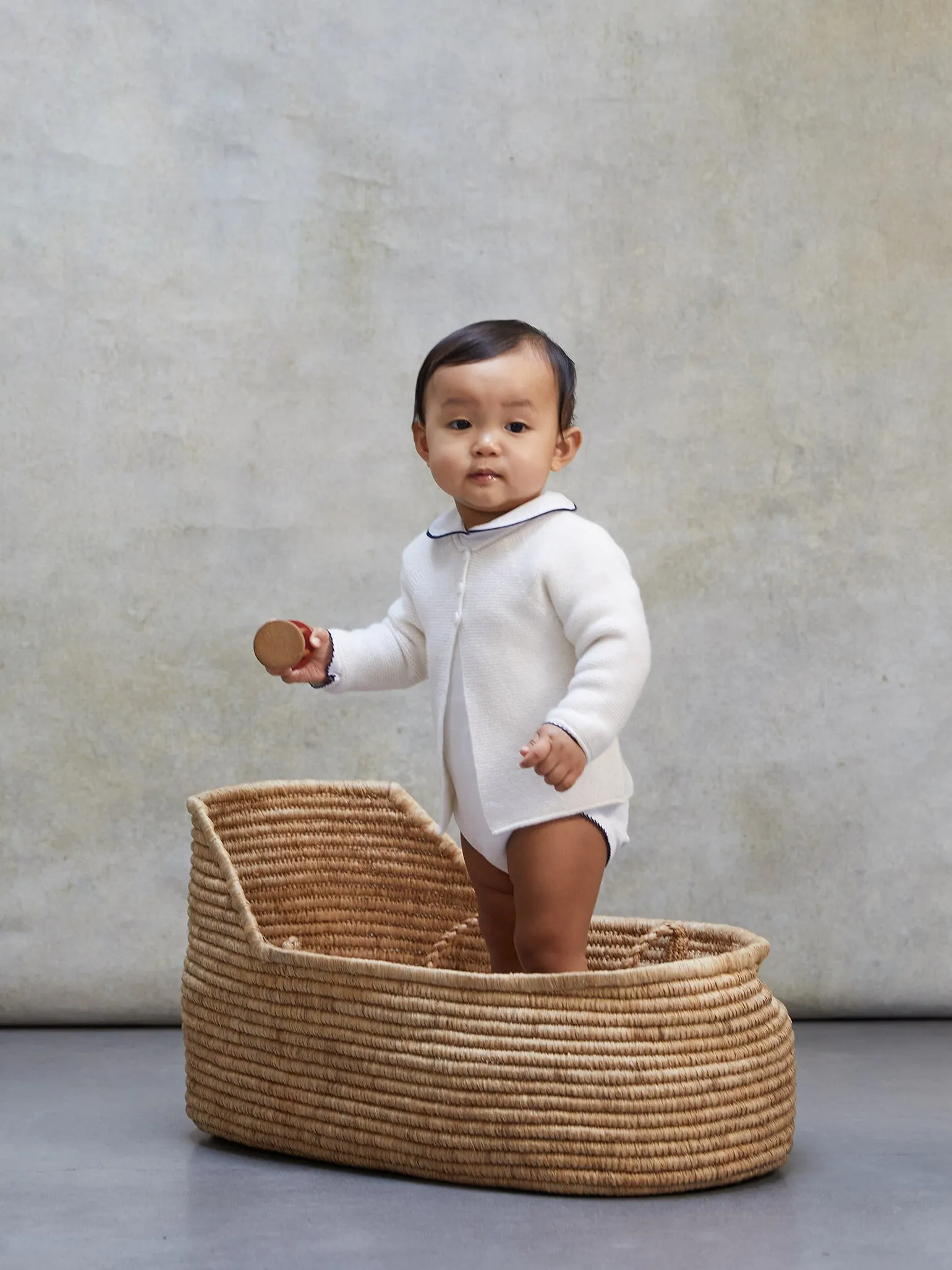 Ivory Leandra Cashmere Baby Cardigan