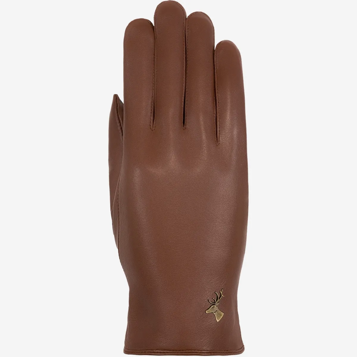 Ivy (cognac) - sheepskin leather gloves with wool/cashmere lining & touchscreen feature