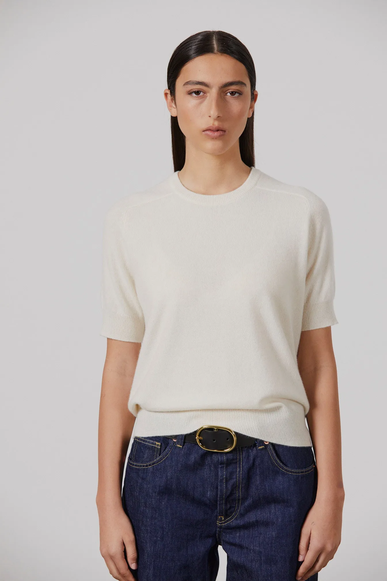 Jasper Cashmere T-Shirt Crew - Cream