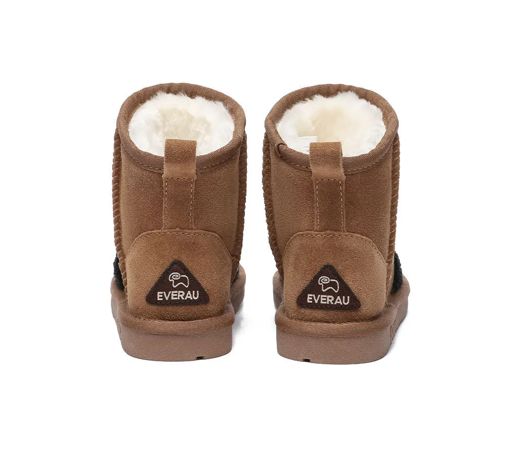 Kid Sheepskin Wool Boots Tiger Kids Plus