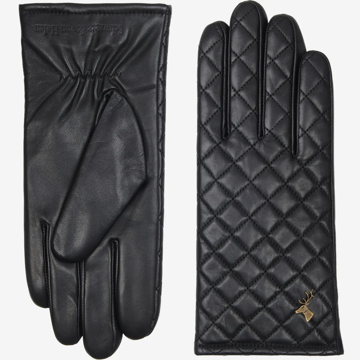 Kira (black) - sheepskin leather gloves with wool/cashmere lining & touchscreen feature