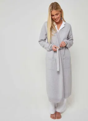 Ladies Cashmere Dressing Gown - Glass Grey