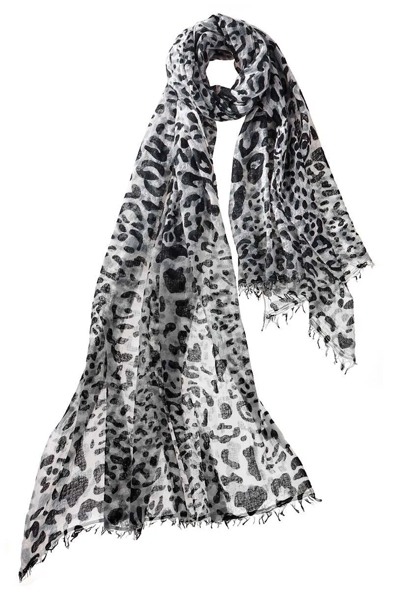 Leopard Scarf - Graphite