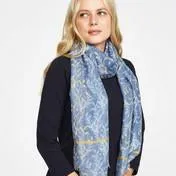 Light Blue Underwater Leaves Scarf