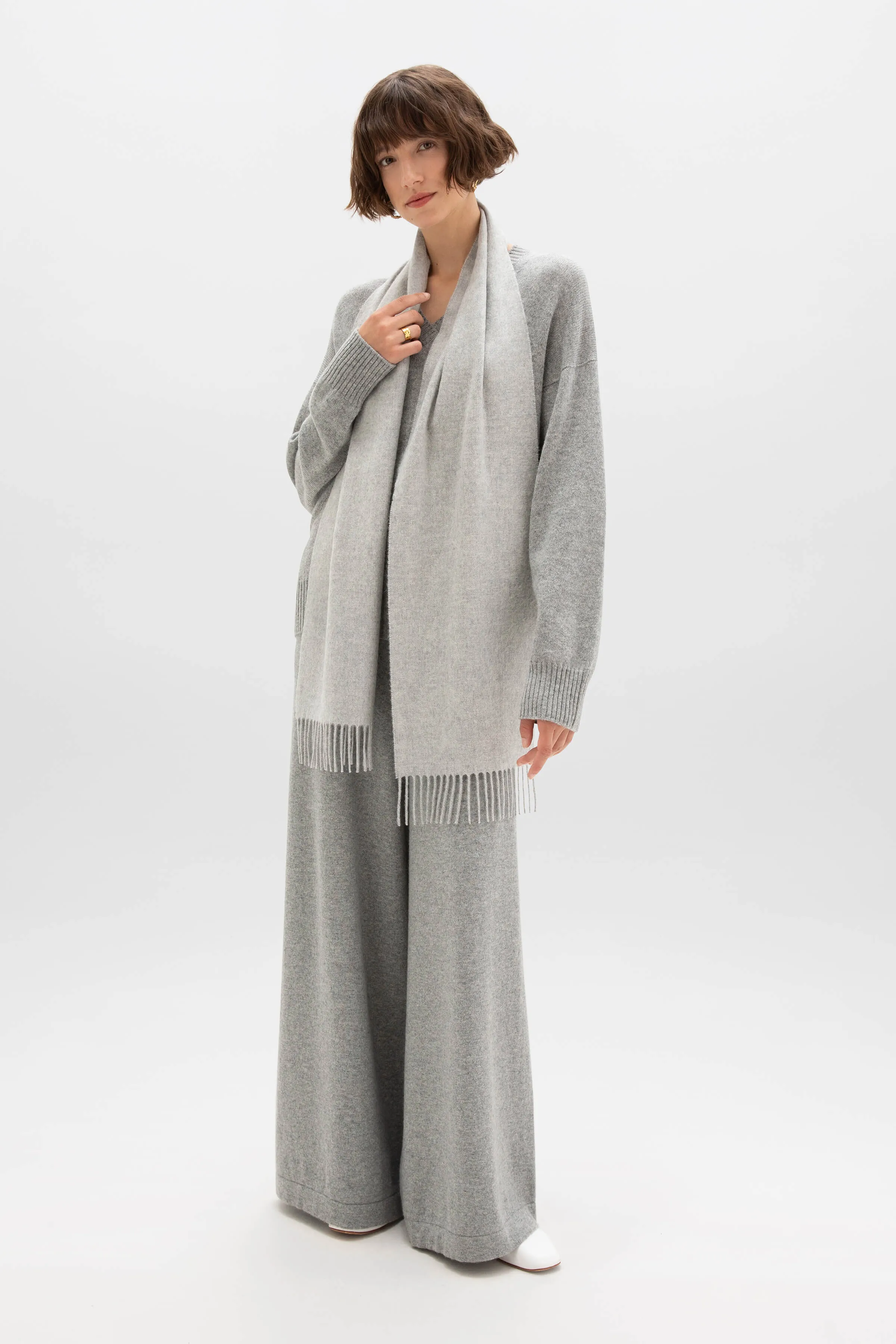 Light Grey Cashmere Scarf