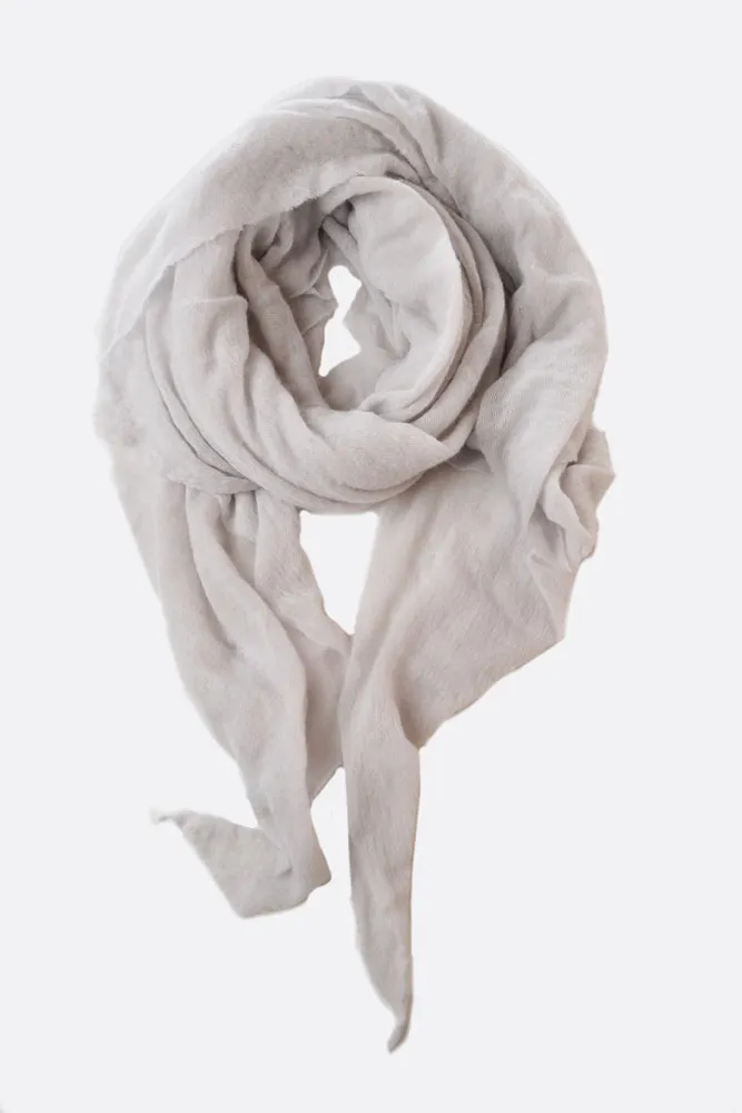 Light Grey Classic Knit Diamond Cashmere Scarf