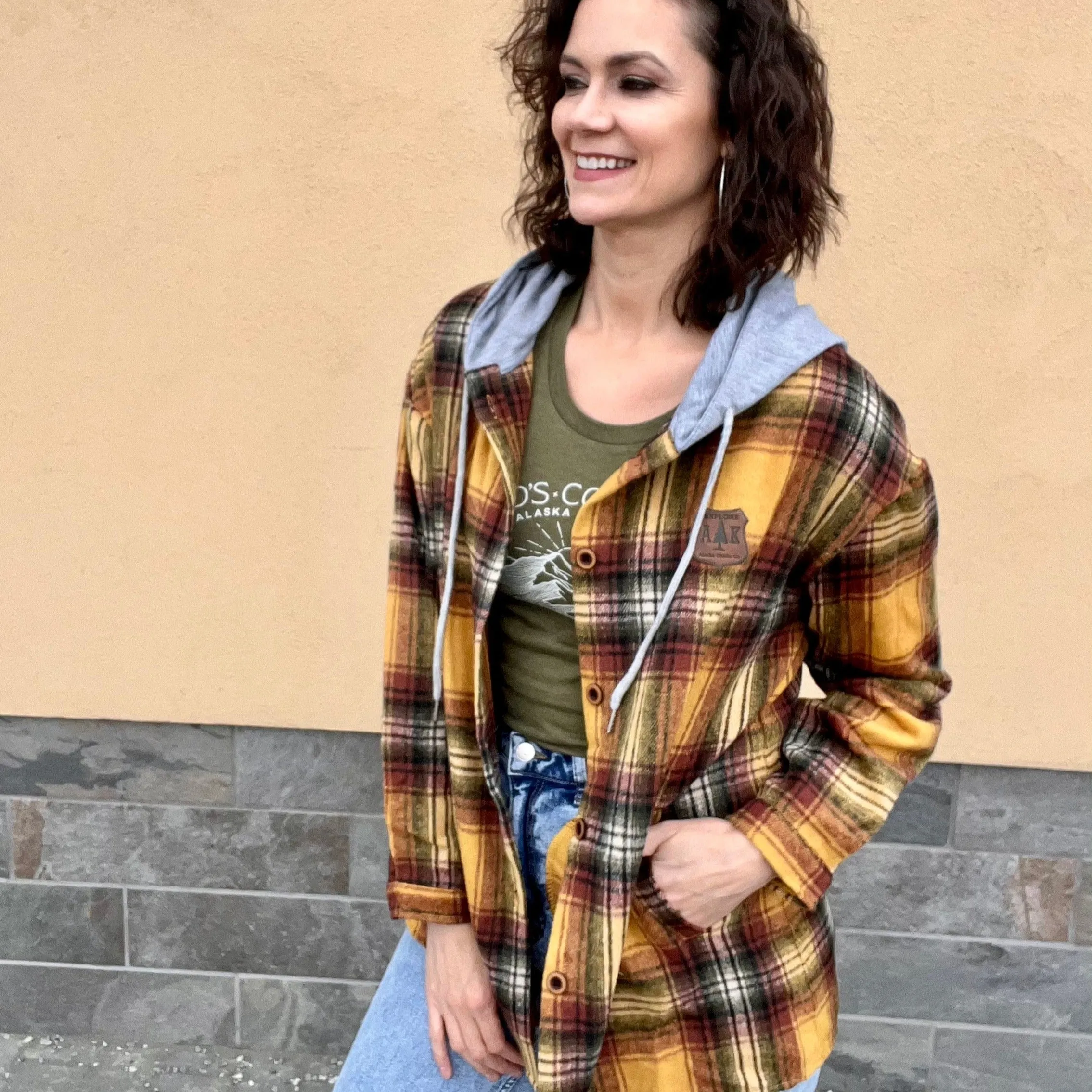 Lightweight Hooded Plaid Flannel