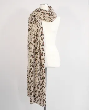 Long Cashmere Animal Print Scarf