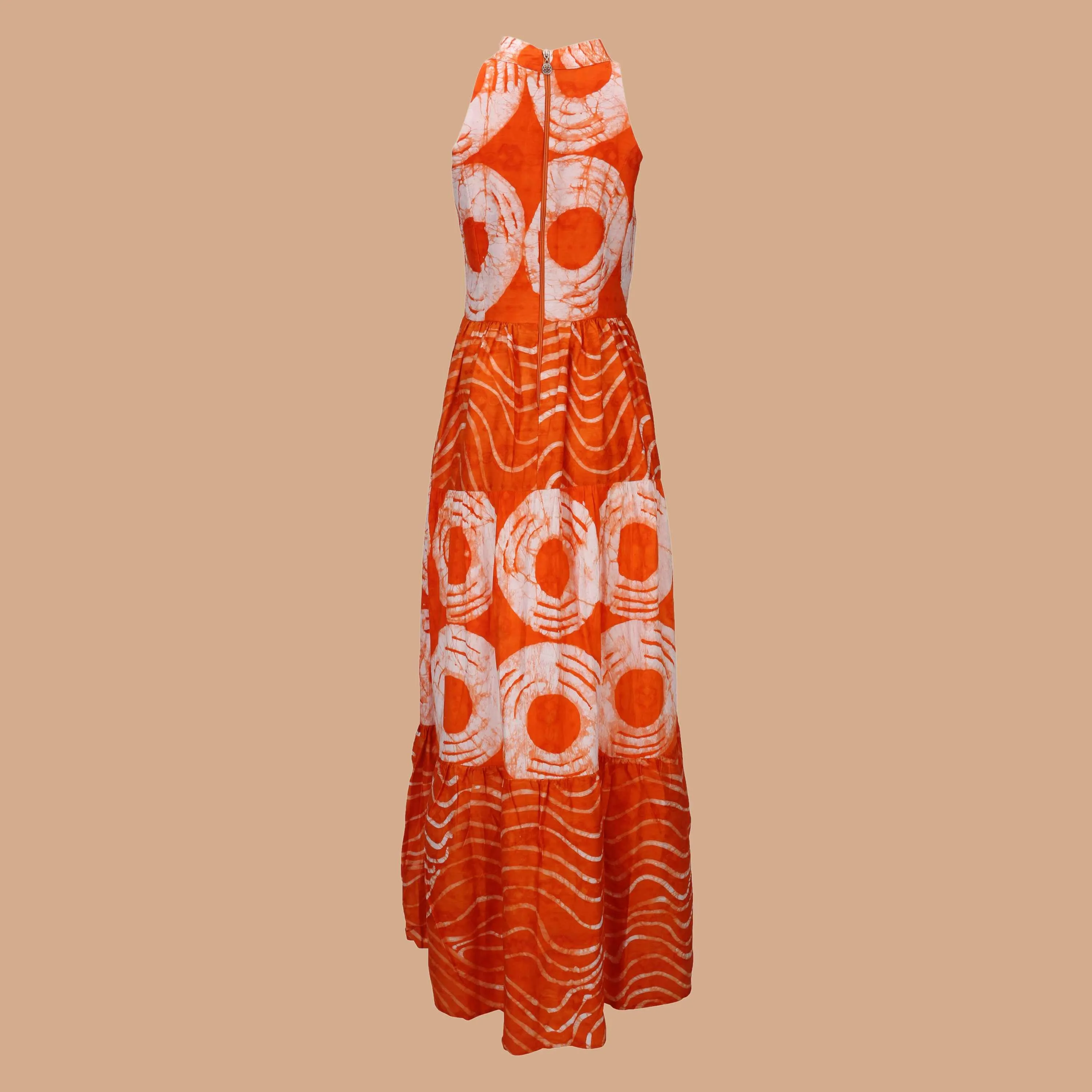 Mafarki Àdìrẹ Hand Dyed Orange Maxi Dress