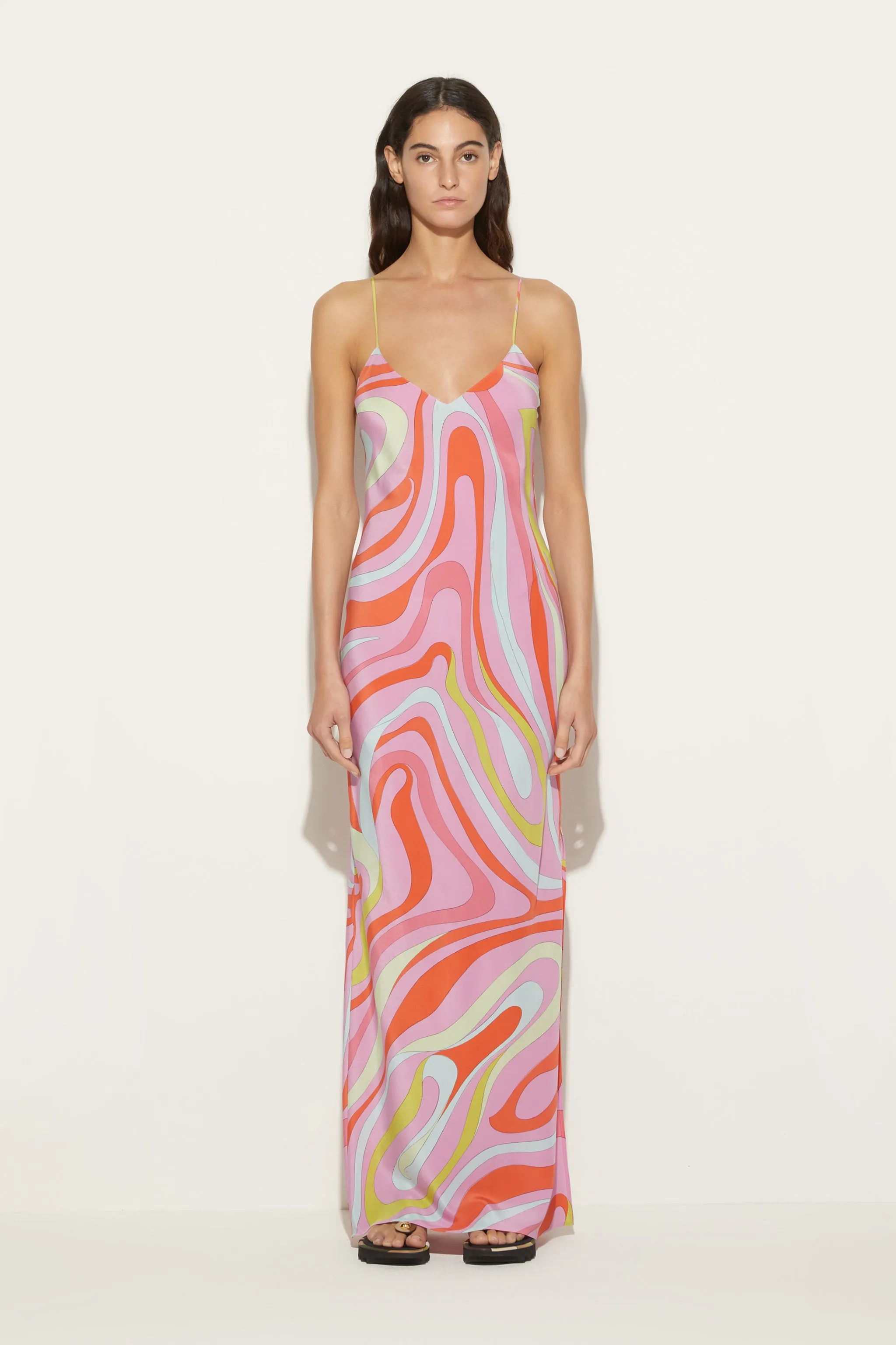 Marmo-Print Silk Dress