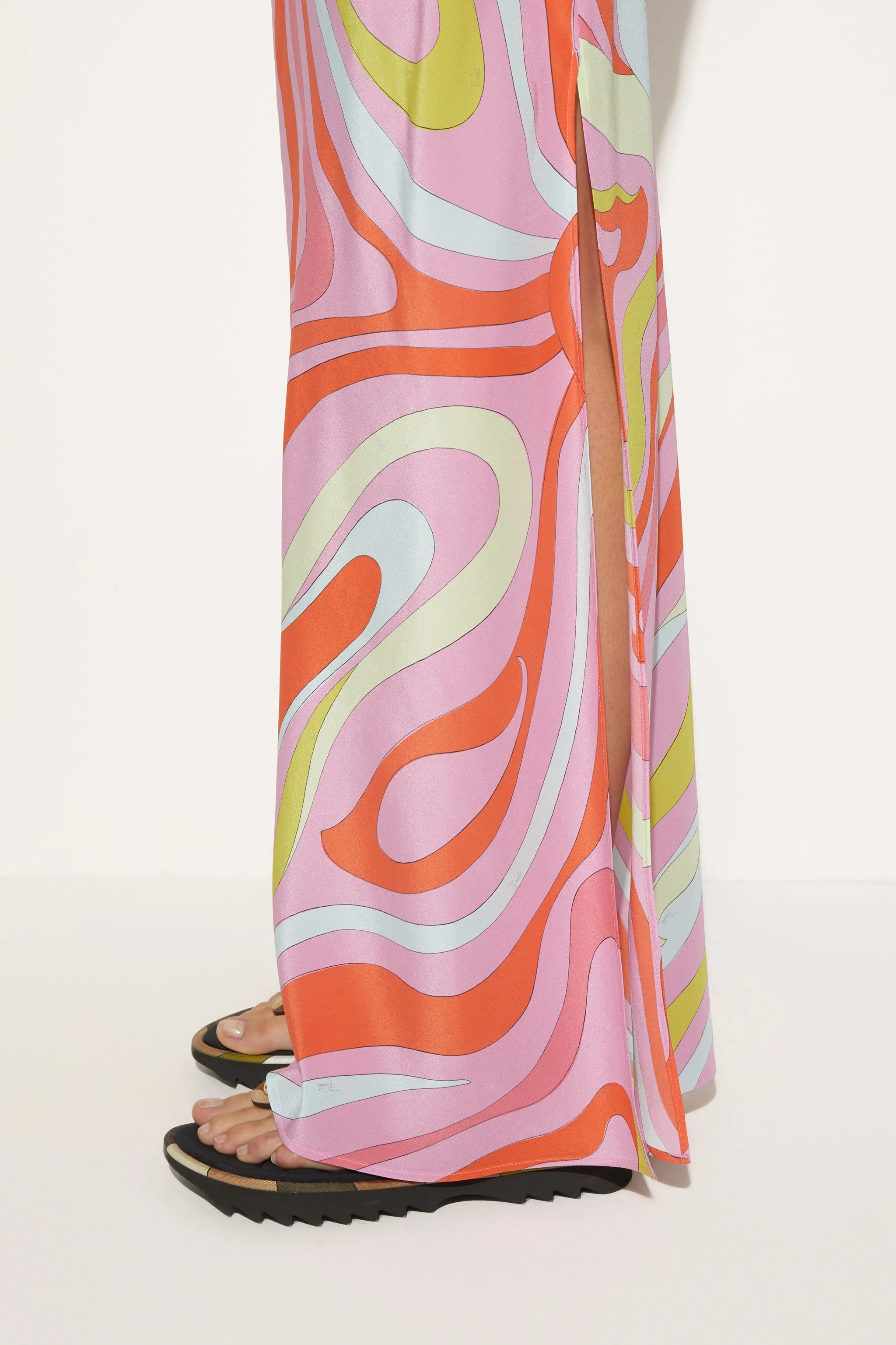 Marmo-Print Silk Dress