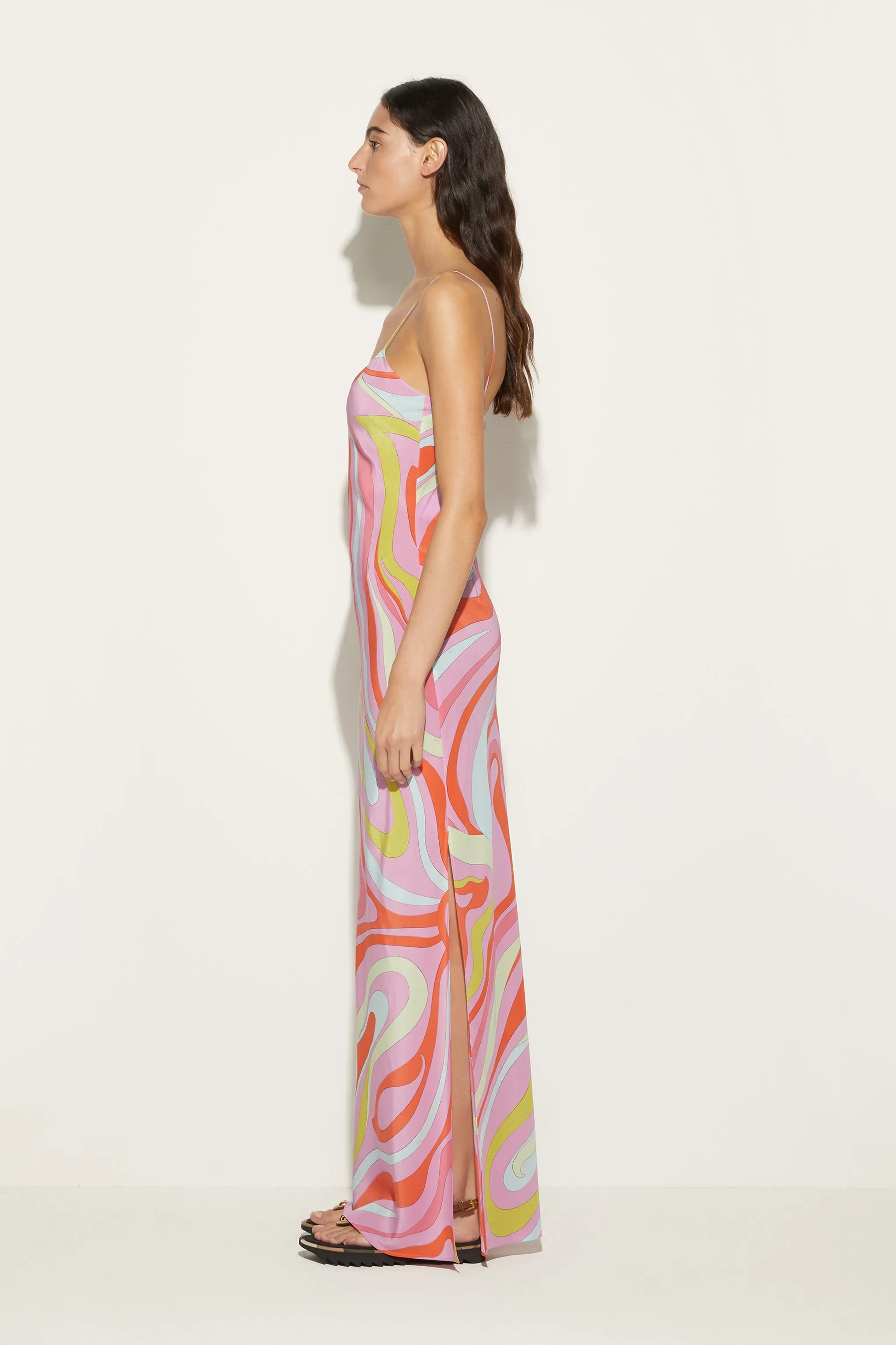 Marmo-Print Silk Dress