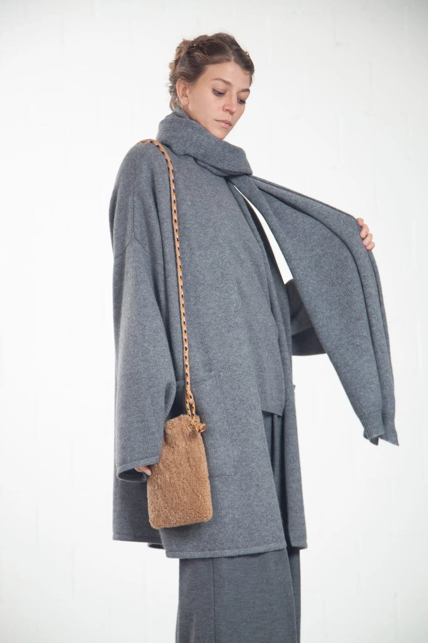 Melange Grey Cashmere Scarf