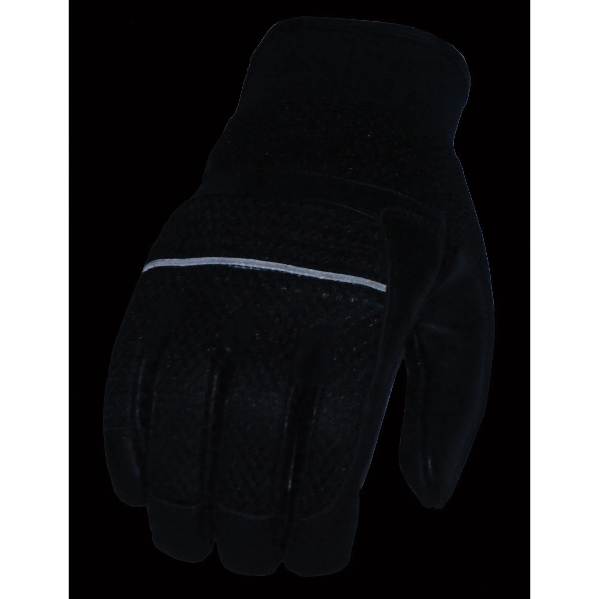 Men’s Leather & Mesh Racing Gloves with Gel Palm, Reflective Piping -Touch Screen Fingers