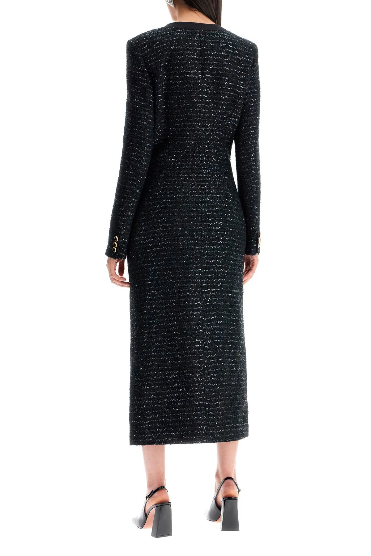 MIDI TWEED DRESS WITH SEQUINS