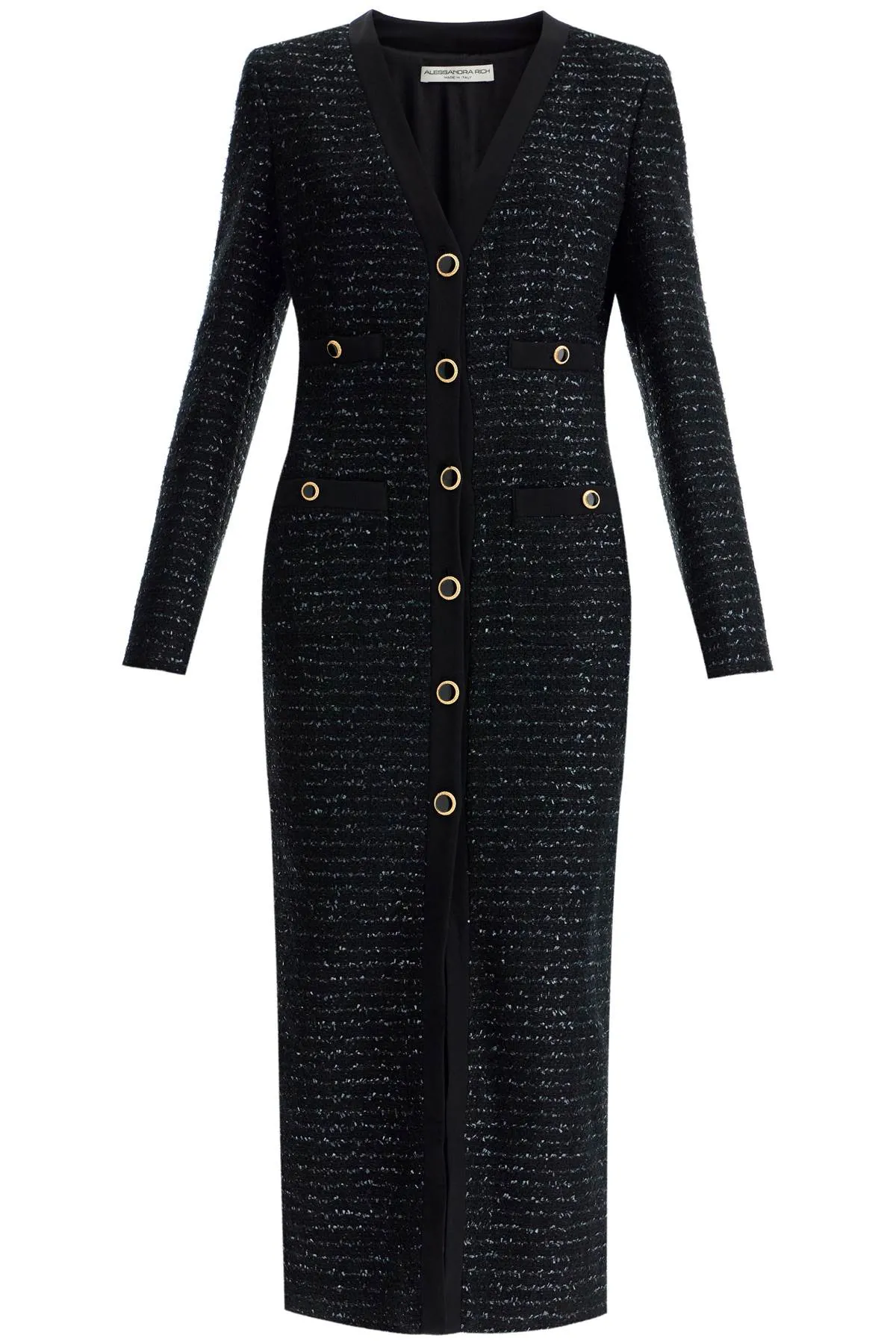 MIDI TWEED DRESS WITH SEQUINS