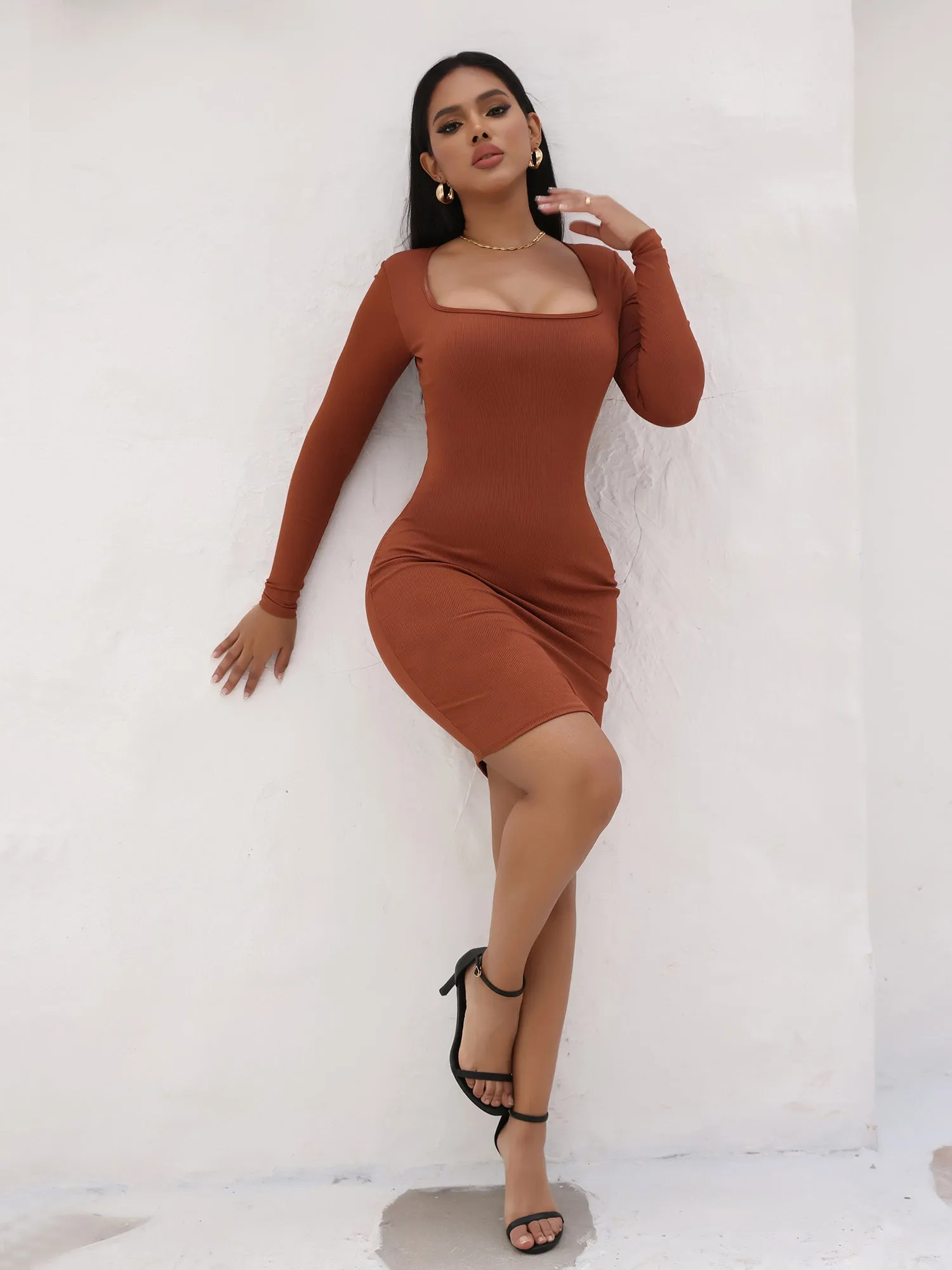 Midsize Goddess Mini Dress With Built-in Shapewear