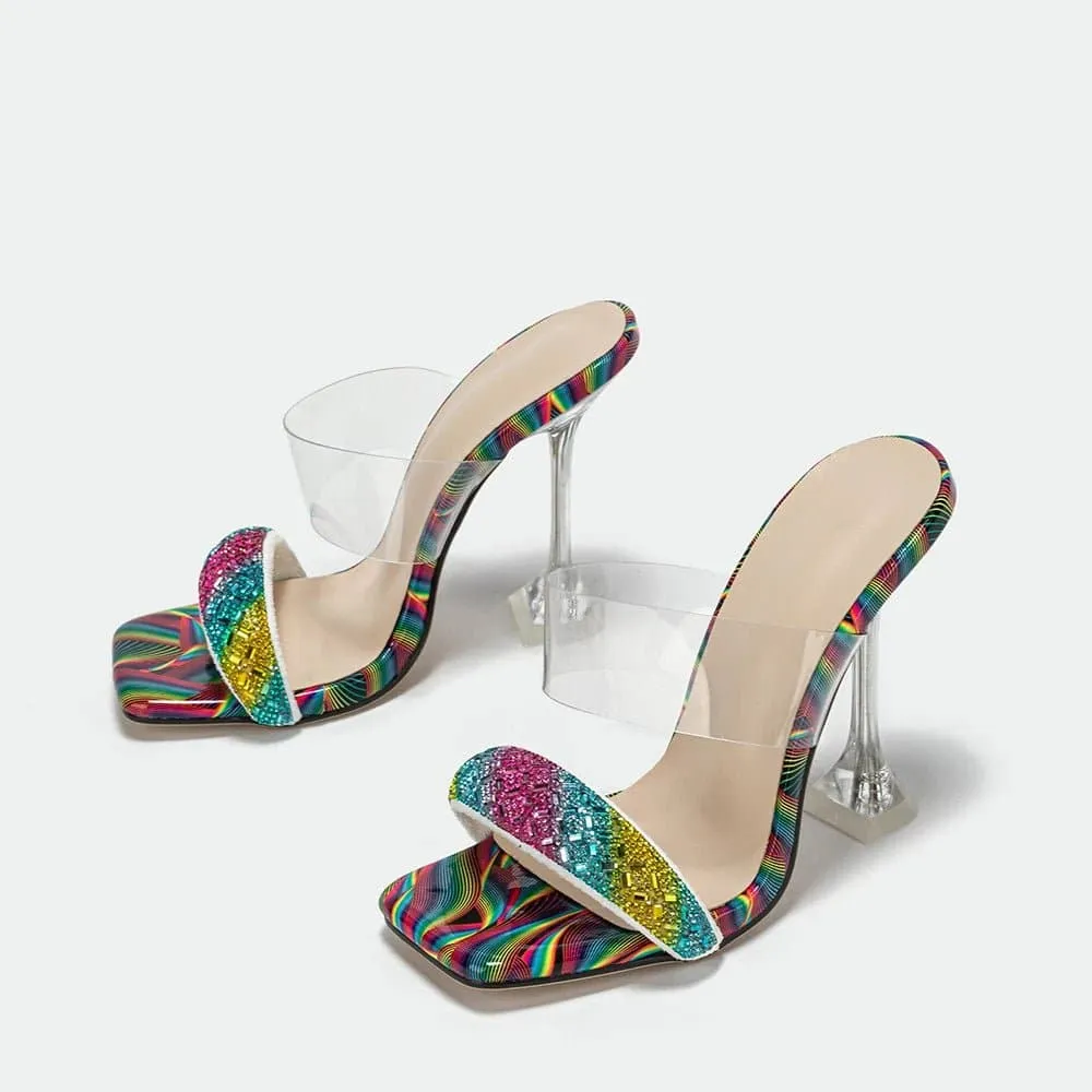 Multi- Coloured Rhinestone High Heels