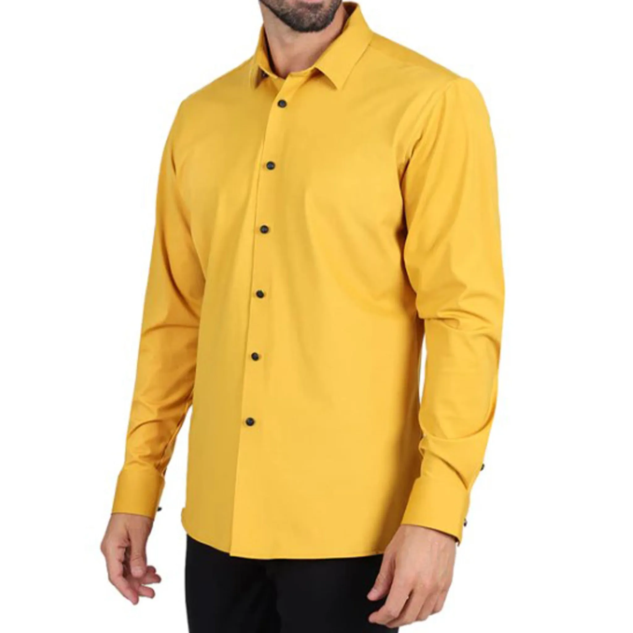 Mustard Slim Stretch Fashion Shirt