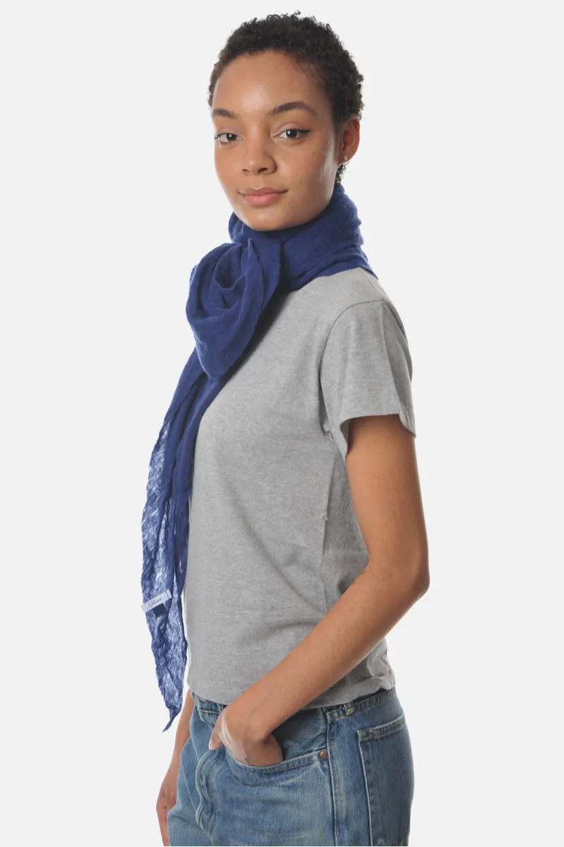 Navy Classic Knit Diamond Cashmere Scarf