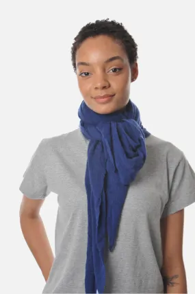 Navy Classic Knit Diamond Cashmere Scarf