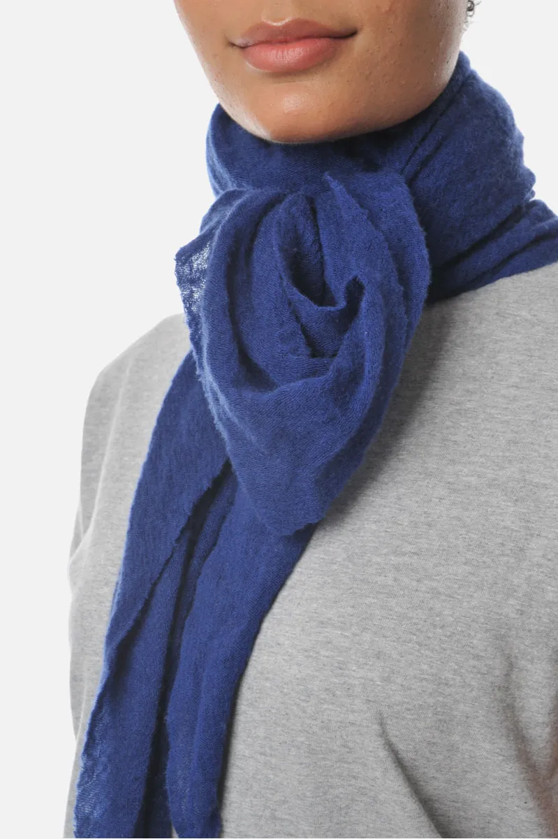 Navy Classic Knit Diamond Cashmere Scarf