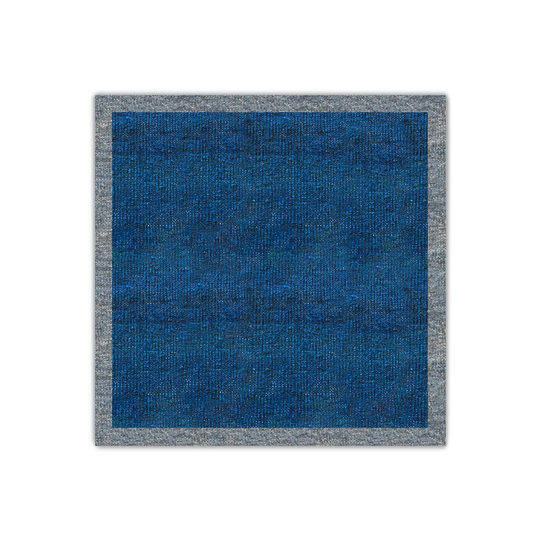 Navy with grey border kilim