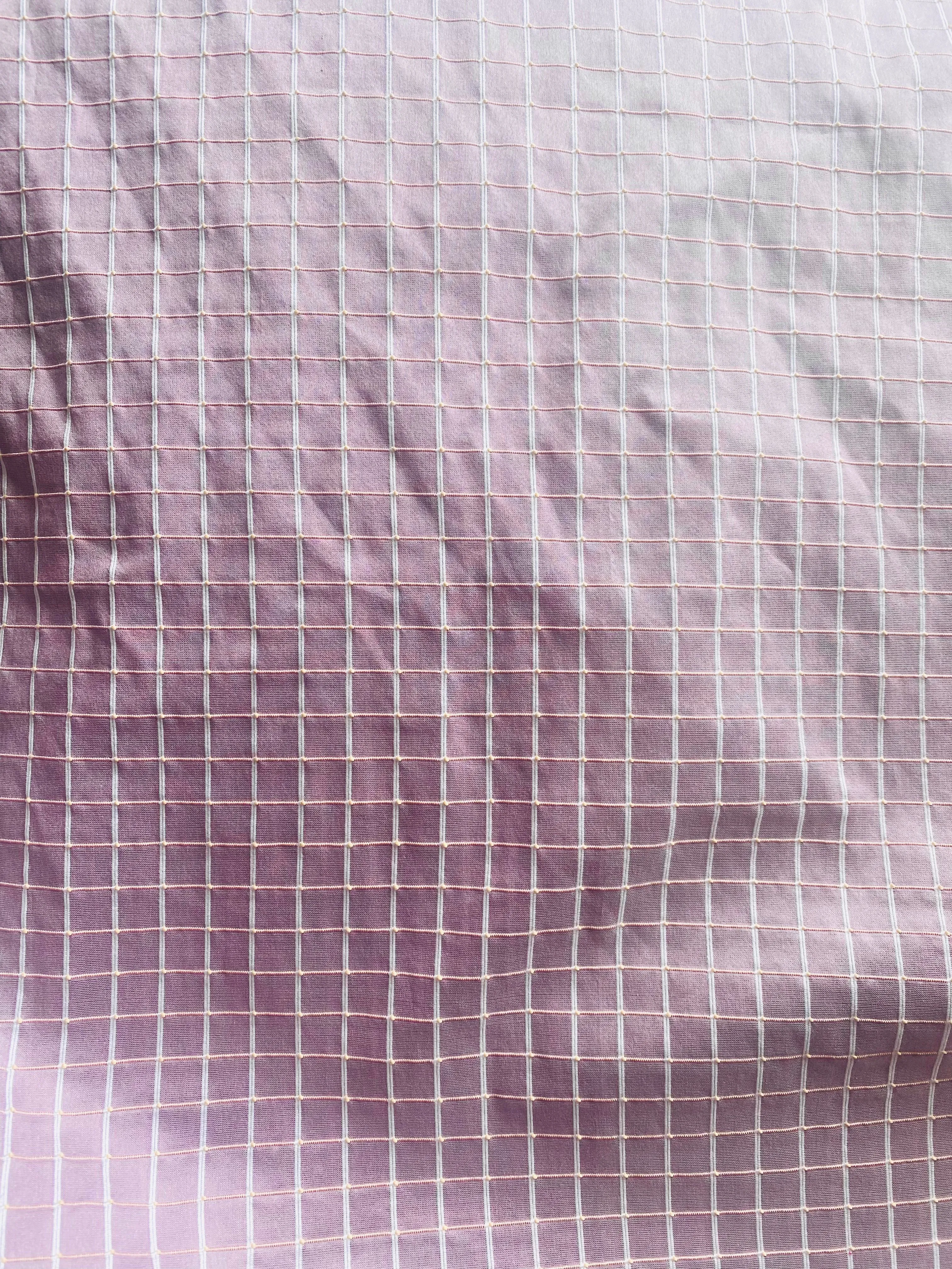 NEW Duchess Janna 100% Silk Taffeta Fabric- Pink with Embroidered Squares