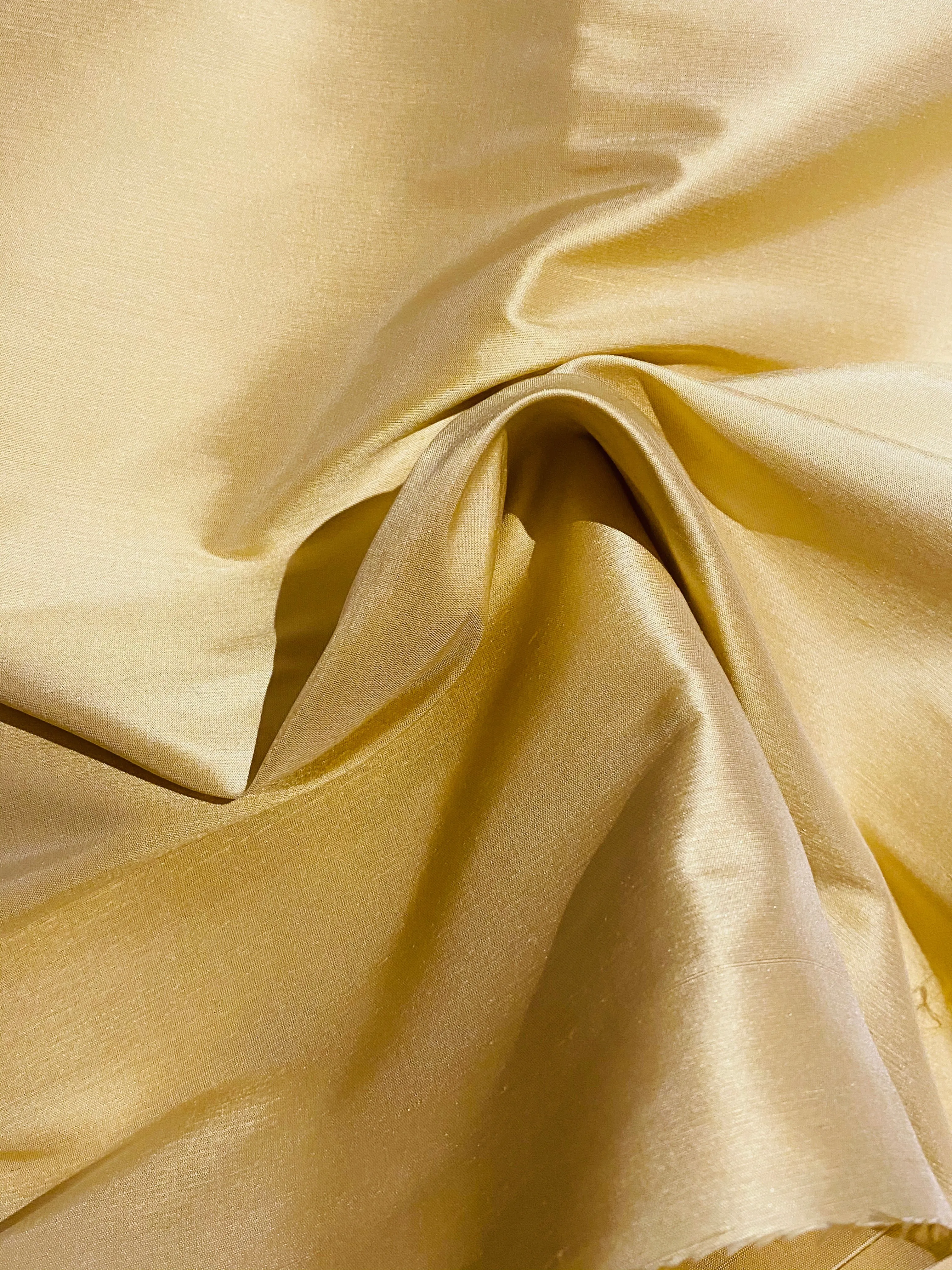 NEW Duchess Mable 100% Silk Dupioni Fabric Solid Yellow Gold