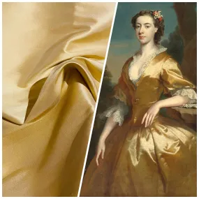 NEW Duchess Mable 100% Silk Dupioni Fabric Solid Yellow Gold