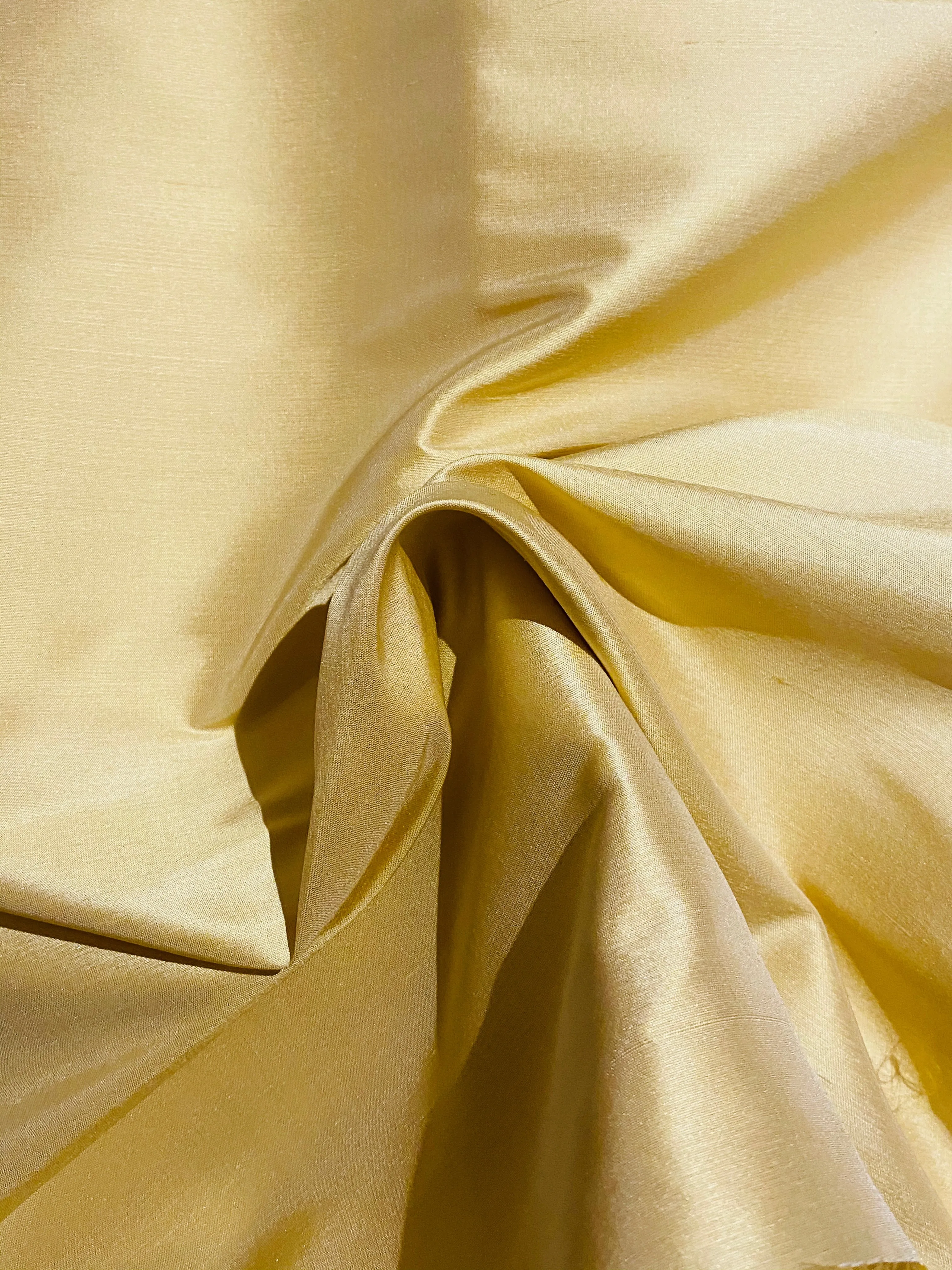 NEW Duchess Mable 100% Silk Dupioni Fabric Solid Yellow Gold