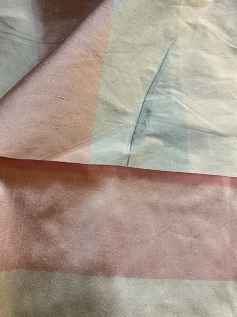 NEW Lady Ann 100% Silk Dupioni French Pastel Stripes Fabric in Icy Pink, Blue, and Champagne