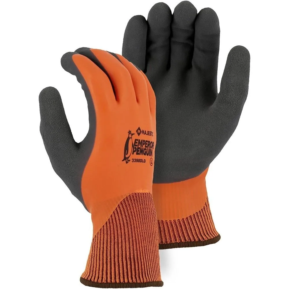 Nylon Glove with Latex Double Dip - High Visibility, Waterproof, and Winter Lined Glove (PK 12 Pairs) - Majestic