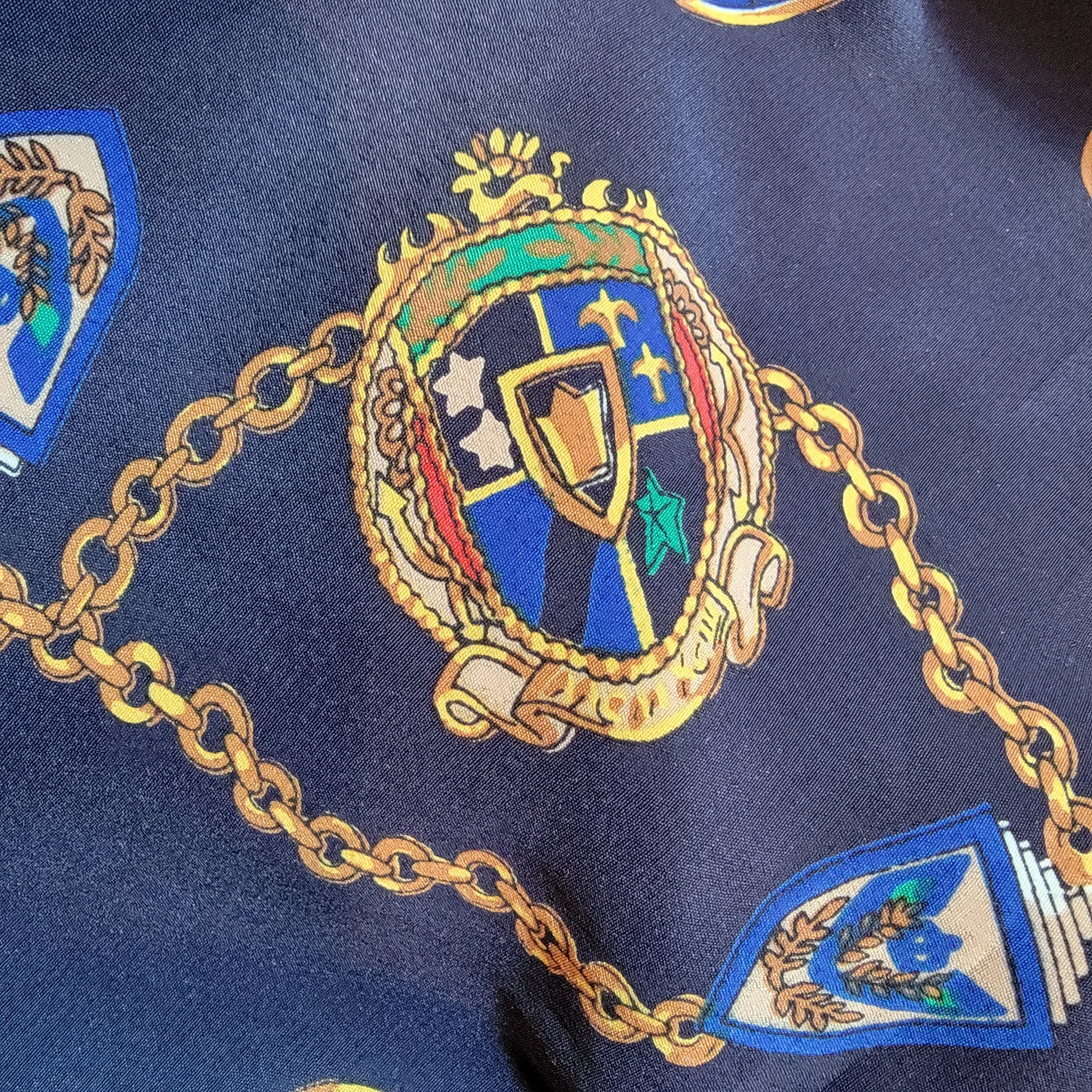 Oversized Scarf with Chains Medals and Ribbons